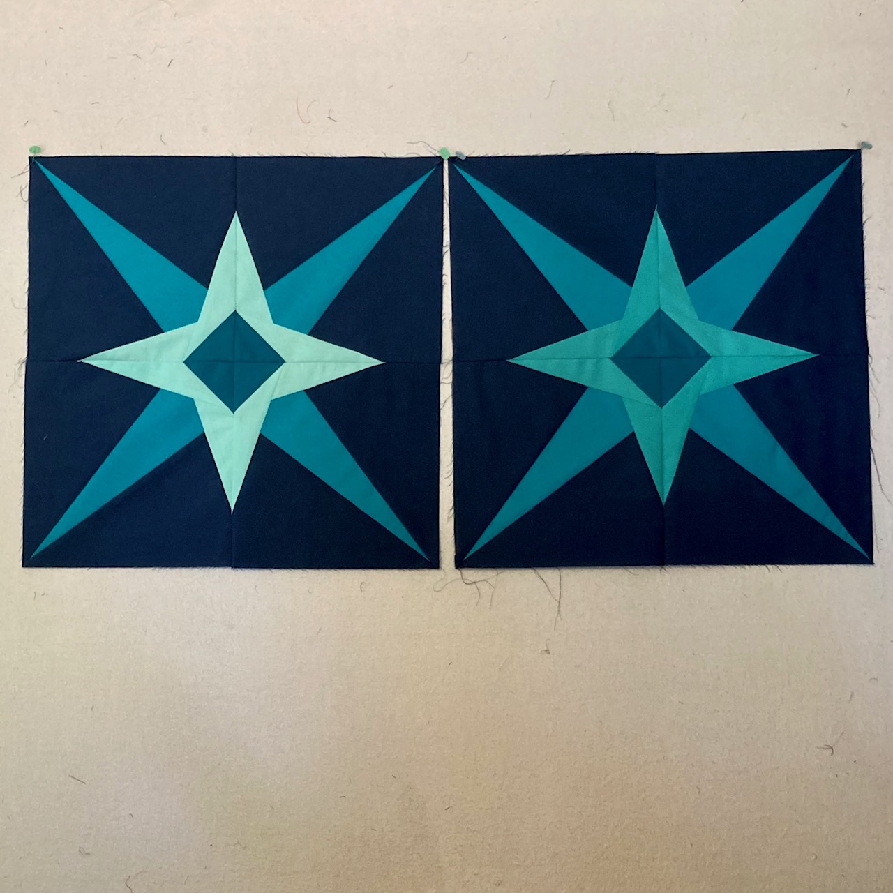 Two turquoise stars one with fresh water