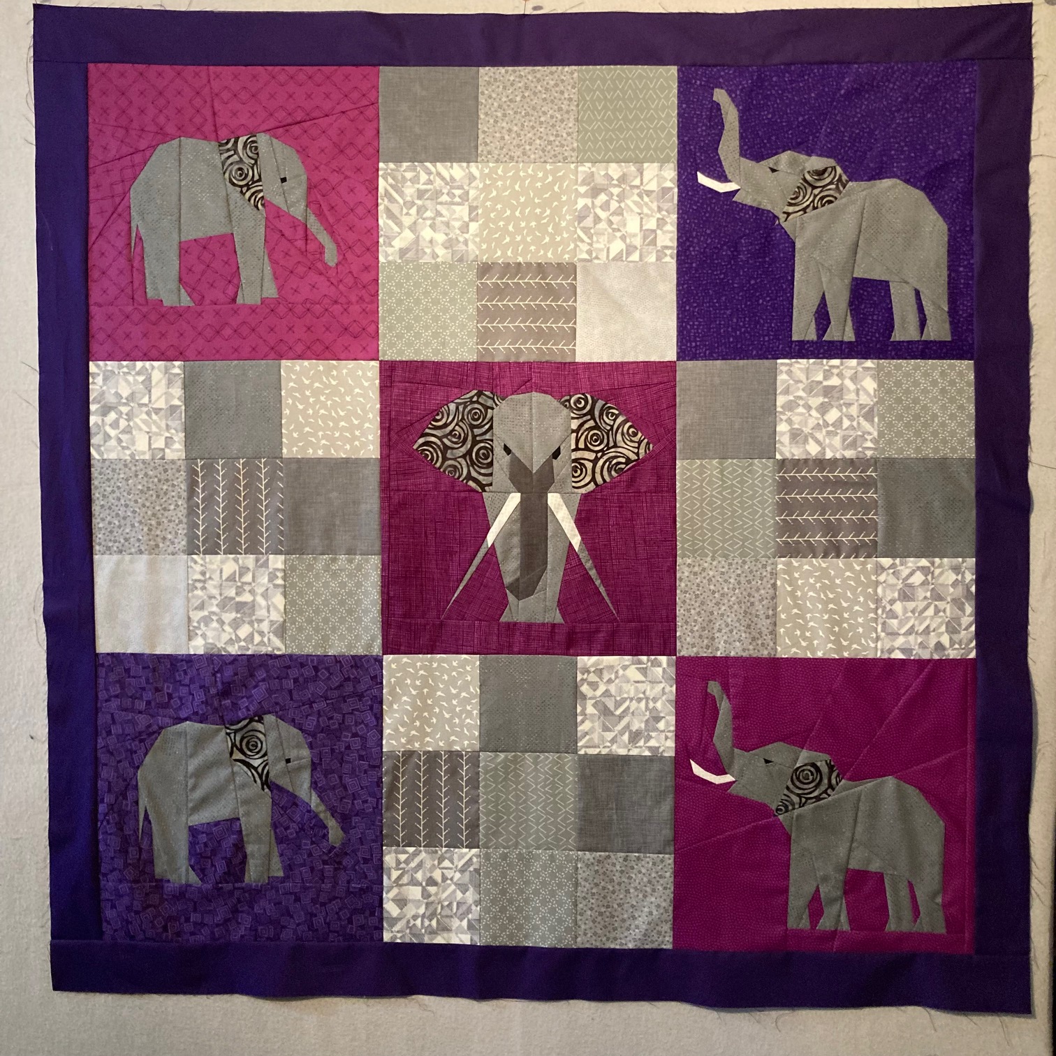 Elephants quilt top